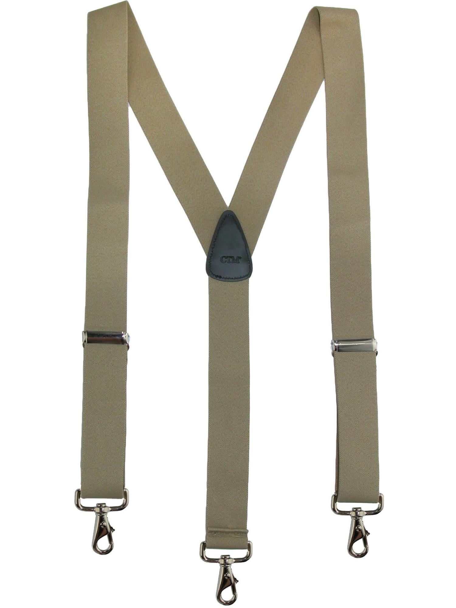 Doloise Men’s Heavy Duty Belt Loops X Back 1.4 Inch Suspenders with 4 Snap Hooks 