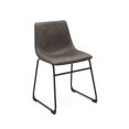 thumbnail image 2 of Brassex Madison Upholstered Dining Chair Set of 2 with Powder-Coated Steel Frame, Vintage Brown, 2 of 7