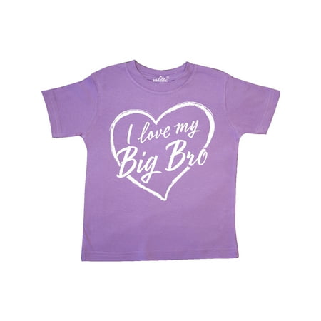 

Inktastic I Love My Big Bro in White Chalk Heart Gift Toddler Boy or Toddler Girl T-Shirt