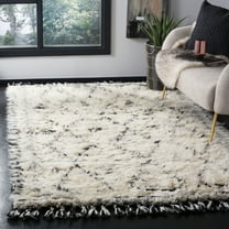 SAFAVIEH Kenya Kostadin Geometric Wool Area Rug, Ivory/Black, 8' x 10'