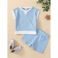 thumbnail image 2 of Genuiskids Toddler Baby Boy 2Pcs Clothes Outfit Round Neck Sleeveless Waffle Textured Contrast Color Tops and Elastic Shorts 6M-4T, 2 of 8