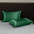 thumbnail image 3 of Coollooc Satin Pillowcase for Hair and Skin, Silk Satin Pillowcase 2 Pack, Queen Size Pillow Cases Set of 2, Silky Pillow Cover with Envelope Closure(Dark Green), 3 of 9