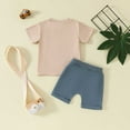thumbnail image 4 of Outfit Baby Boy Print Short Sleeve T-Shirt and Elastic Shorts Summer Shorts Set 2 Piece Outfit Toddler Cartoon Car Clothes for 2t 3t Boys Linen Cute, 4 of 9