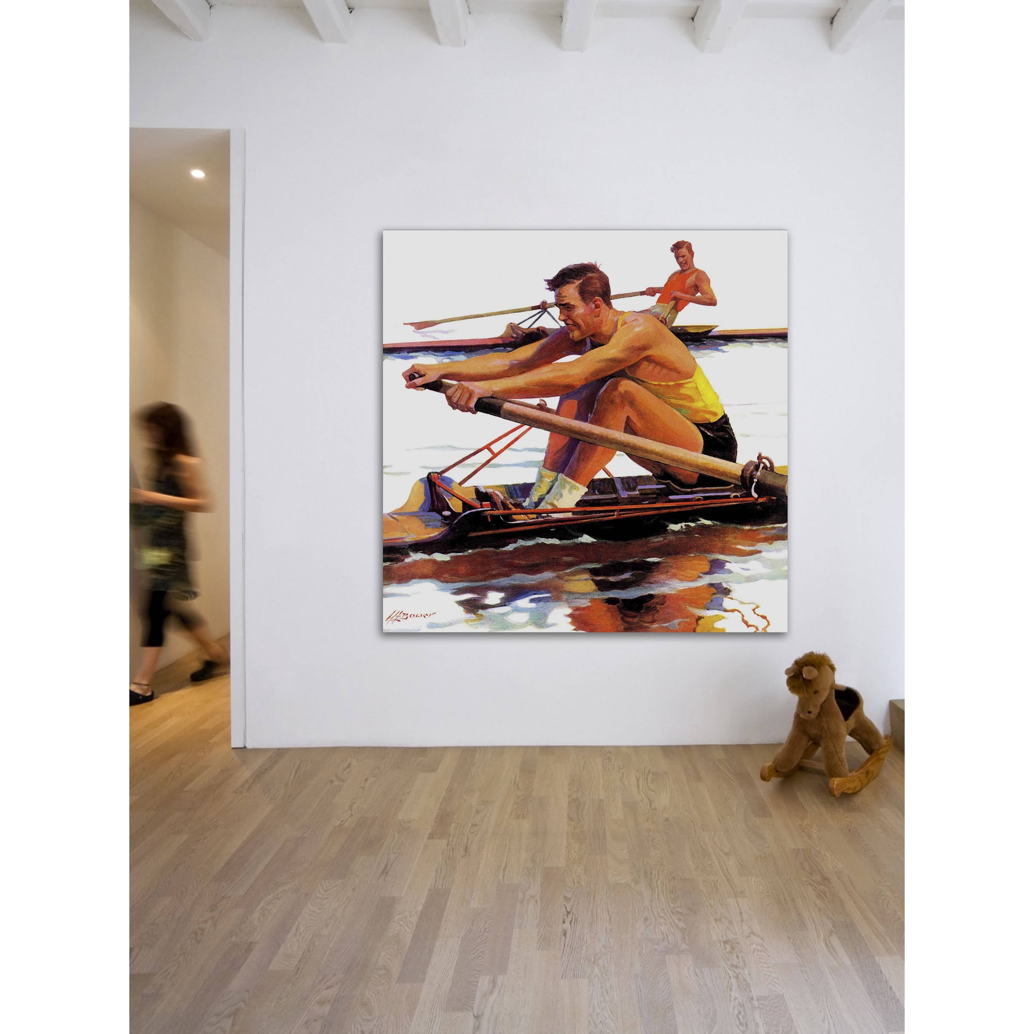 Marmont Hill Sculling Race by Maurice Bower Painting Print on Canvas