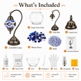 thumbnail image 2 of MEHOOM DIY Turkish Moroccan Lamp Making Kit, Mosaic Tiles Crafts Kit for Adults, Boho Decor Stained Glass Bedside Table Lamp, Unique Gift for Her or Him (Swan Neck Blue), 2 of 10