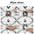 thumbnail image 4 of JEUXUS  Round Table Cover Kitchen Dining Picnic Geometric Datura Retro Flowers Wipable Polyester Cloth Spring Summer Party Table Cover Abstract White and Black, 4 of 7