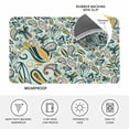 thumbnail image 4 of Boho Sage Green Floral Doormat Outdoor Entrance 16"x24", Farmhouse Botanical Vintage Paisley Flower Absorb Moisture Dirt Door Mats, Non-Slip Rubber Backing Floor Mats Indoor, Low-Profile Front Rugs, 4 of 9