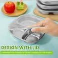 thumbnail image 4 of Wekvgz 8 Pcs Assiettes en Acier Inoxydable pour Enfants pour Pique-Nique Camping École Réutilisables Empilables Assiettes pour Tout-Petits Anti-Rouille Lavables au Lave-Vaisselle avec Couvercle pour Enfants Adultes, 4 of 10