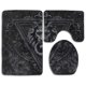 thumbnail image 1 of ABPHQTO León blanco y negro Juego de alfombras de baño de 3 piezas Alfombra de baño Alfombra de contorno y tapa de inodoro ABPHQTO Cont-CHAPPLE-27483, 1 of 2