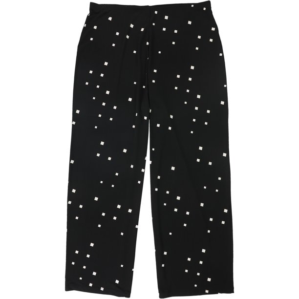 Alfani Womens Geo Print Casual Pantalones de pierna ancha, negro, grande Alfani Pierna ancha