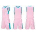thumbnail image 2 of HAOTAGS 2Pcs Basketball Jersey Set for Boys(4-16), Youth Lightweight Basketball Tank Top and Track Shorts Pink, 2 of 7