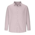 thumbnail image 5 of UVEASISHA 90 Off Clearance Sale Mens Cotton Linen Casual Button Down Shirt Regular Fit Roll Up Long Sleeve Beach Shirts Lightiweight Breathable Office Work Shirt Hot Pink XL, 5 of 7