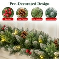 thumbnail image 5 of Qunler 9ft Outdoor Pre-Lit Christmas Garland with Lights & Timer for Fireplace Mantel Indoor Outdoor Christmas Decoration, 8 Modes, Battery Operated, Green, 5 of 10