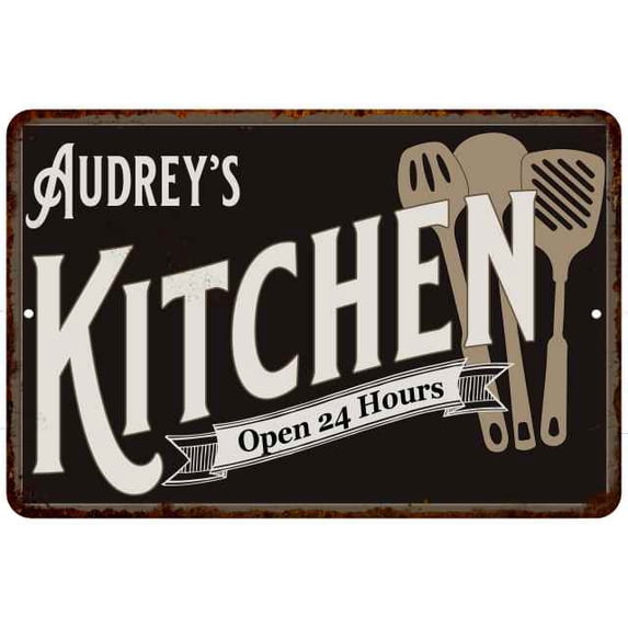Audrey's Kitchen Sign Metal Wall 12 x 18 Matte Finish Metal 112180019176