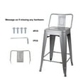 thumbnail image 3 of Leejay Gray 24 inch Low Back Counter Height Metal Barstool,Set of 3, 3 of 5