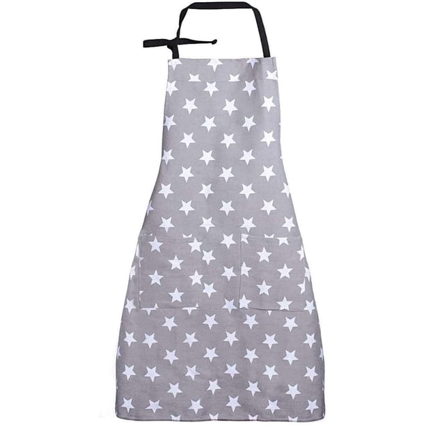 delantal de cocina de mujer, delantal de estrellas con bolsillo, delantal de mujer ajustable, delantal de cocina de mujer, para mujeres que cocinan trabajo doméstico, para cocinar u hornear Adepaton LKX-1437-2