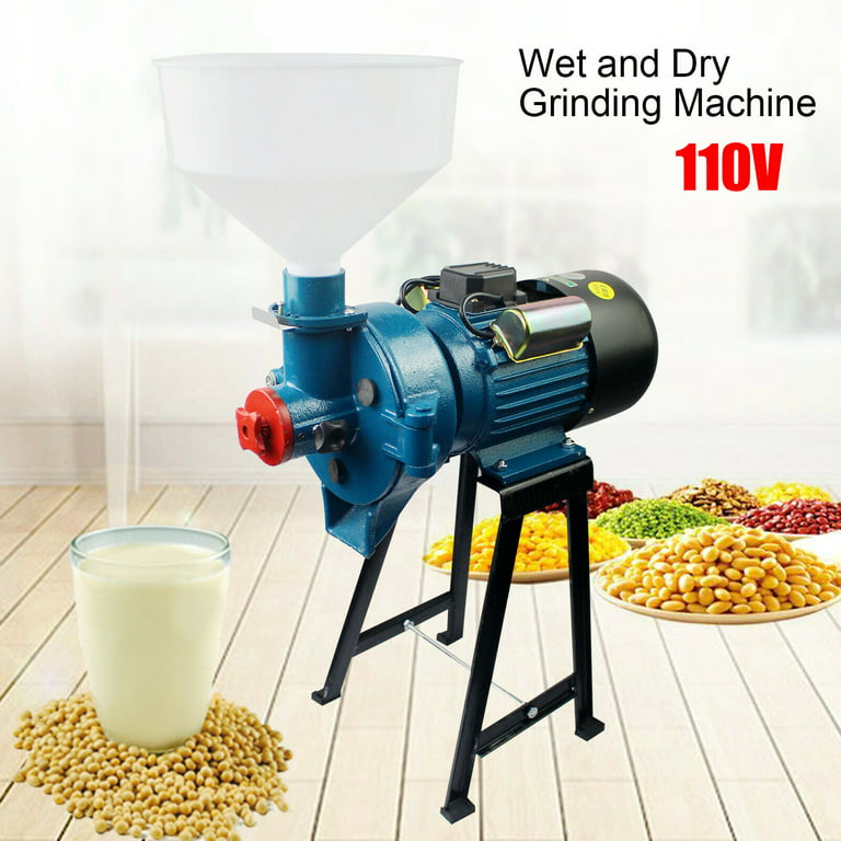 SLSY Electric Grain Mill Wet Dry Mill Grinder 3000W, 110V Commercial Grain  Grinder Machine for Cereals Corn Grain Wheat Feed Mill