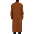 thumbnail image 3 of INSPIRE CHIC Men's Winter Pea Coat Notch Lapel Double Breasted Solid Color Overcoat XL Brown, 3 of 7