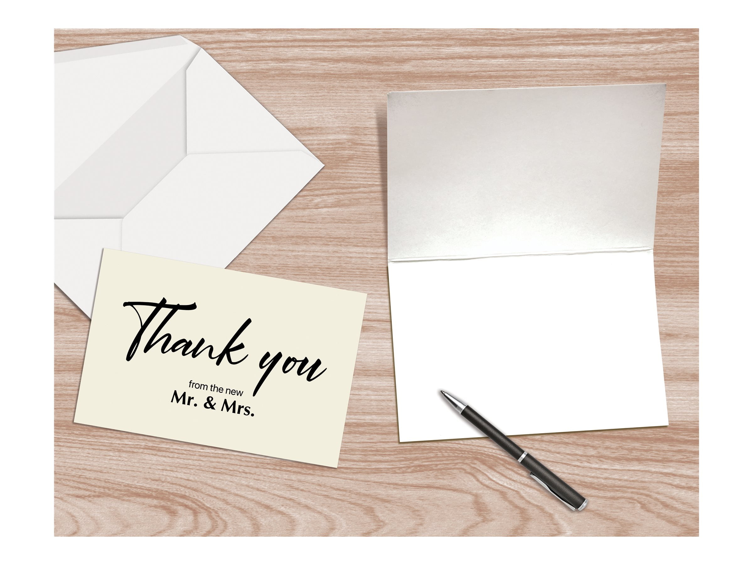 Better Office Products 120 Pack Wedding Thank You Cards with Envelopes, Thank You Cards From The New Mr and Mrs, 4 x 6 Inch, Blank Cards, Wedding Thank You Notes, 120 Count Boxed Set