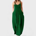 thumbnail image 1 of Lenago Robes Formelles Grande Taille pour Femmes Mode Bretelles Taille Mi-Haute Col en V Sans Manches Couleur Unie Coupe Ajustée Soirée Plage Longue Robe Été Plage Robes en Liquidation, 1 of 5