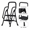 thumbnail image 3 of Beuway 2 Step Ladder with Handrails,Foldable Step Stool for Adults(Black), 3 of 6