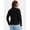thumbnail image 3 of Time and Tru Women's and Women's Plus Cable Knit Cardigan Sweater, Lightweight, Sizes XS-4X, 3 of 5