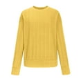 thumbnail image 4 of AherBiu Hauts à Manches Longues pour Femmes Col Rond Chandail-Over chandail de Printemps T-Shirts Couleur Unie, 4 of 6