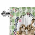 thumbnail image 2 of Valances for Windows Easter Rabbit Colorful Eggs Chicken Rod Pocket Short Curtain for Bathroom Living Room Bedroom Spring Florals on Green Lattice 1 Panel 42x12in, 2 of 9