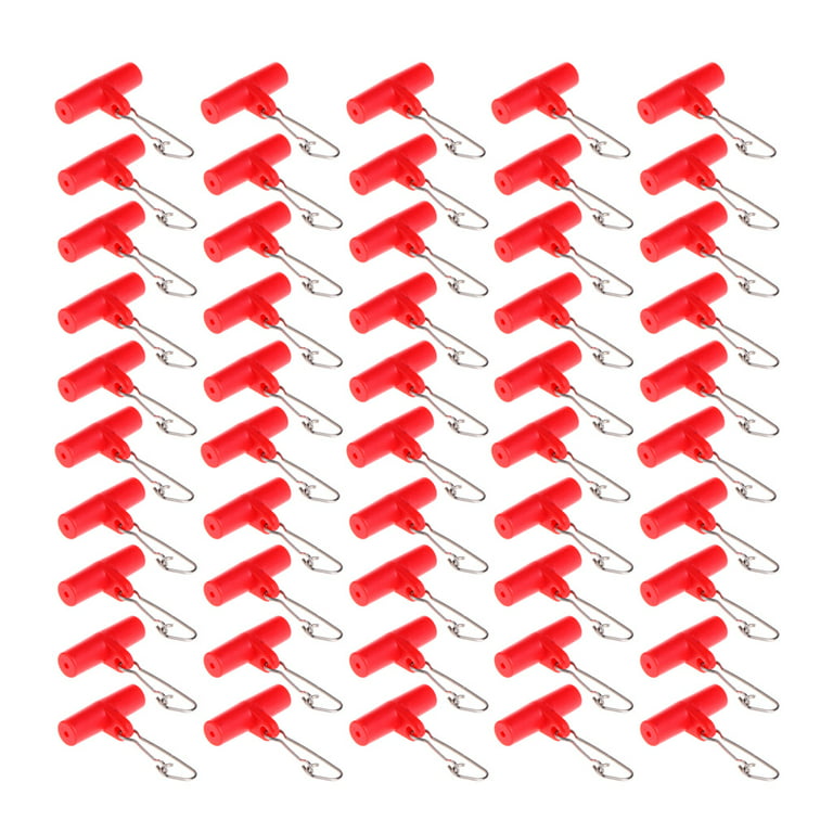 50Pcs Fishing Line Sinker Slide with Duo Lock Snap Fishing Rig Weights  Blue, Red
