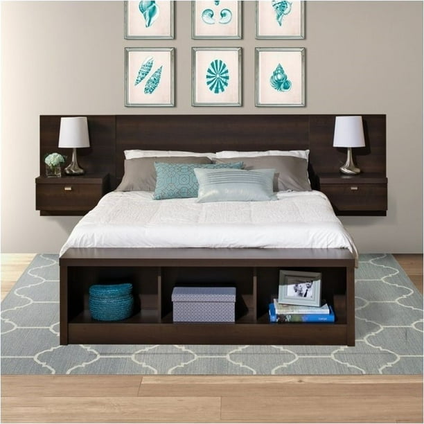 Bowery Hill King Platform Storage Bed with Floating Headboard