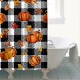 thumbnail image 4 of Fall Pumpkins and Leaves Buffalo Plaid Shower Curtain 72"x72" ,Bathroom Decorative Shower Curtains Set with 12 Hooks,Modern Waterproof Washable Shower Curtain, 4 of 6