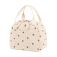 thumbnail image 2 of Lunch Bag for Women Insulated Lunch Bag Reusable Cooler Bag Portable Cute Corduroy Lunch Tote Bags for Travel, Work, Picnic(Little Strawberry), 2 of 9