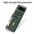 thumbnail image 5 of ELEHOLD for Samsung Galaxy Z Flip 4 6.7 inch Wallet Case, Zipper Purse Card Holder Crossbody Shoulder Strap Magnetic Snap Kickstand Function Shockproof Faux Leather Case for ZFlip4,Darkgreen, 5 of 7