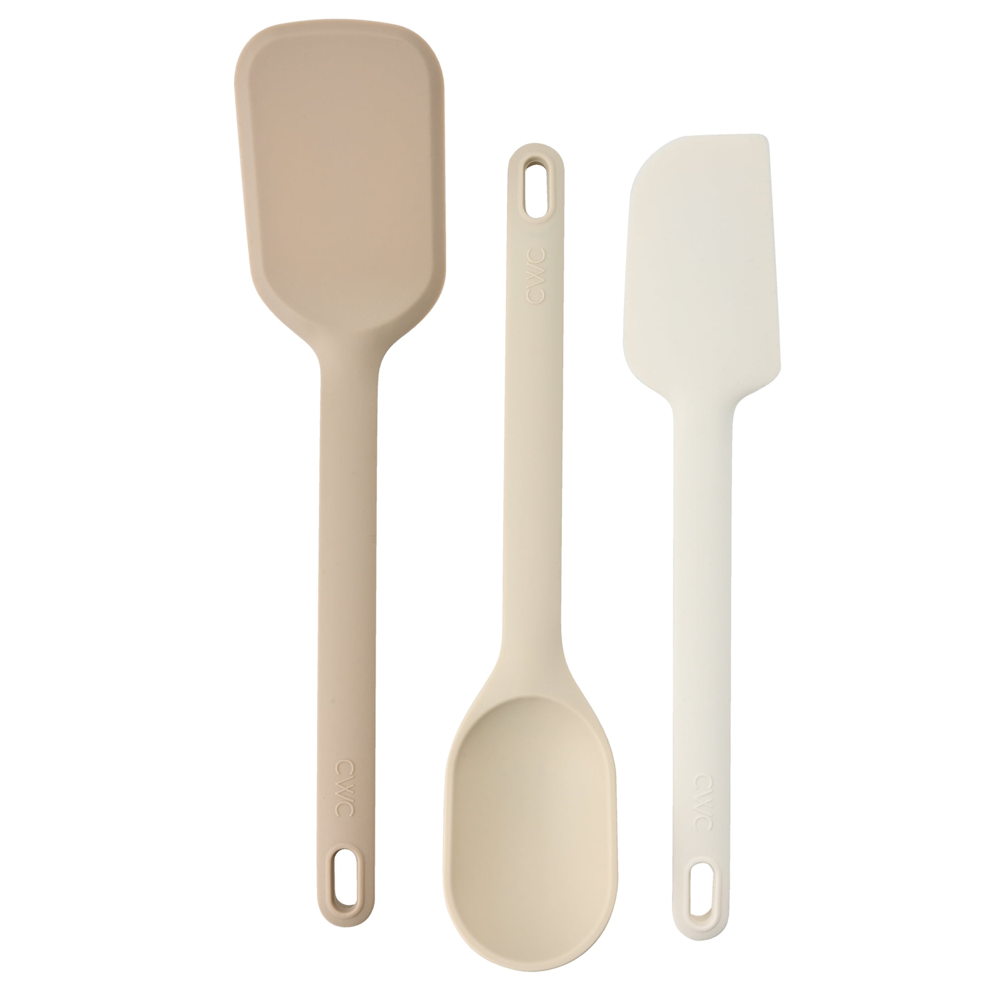 Cook With Color 3-Piece Silicone Spatula Tool Set, Tan