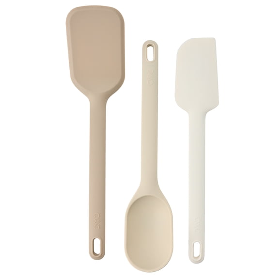 Cook With Color 3-Piece Silicone Spatula Tool Set, Tan