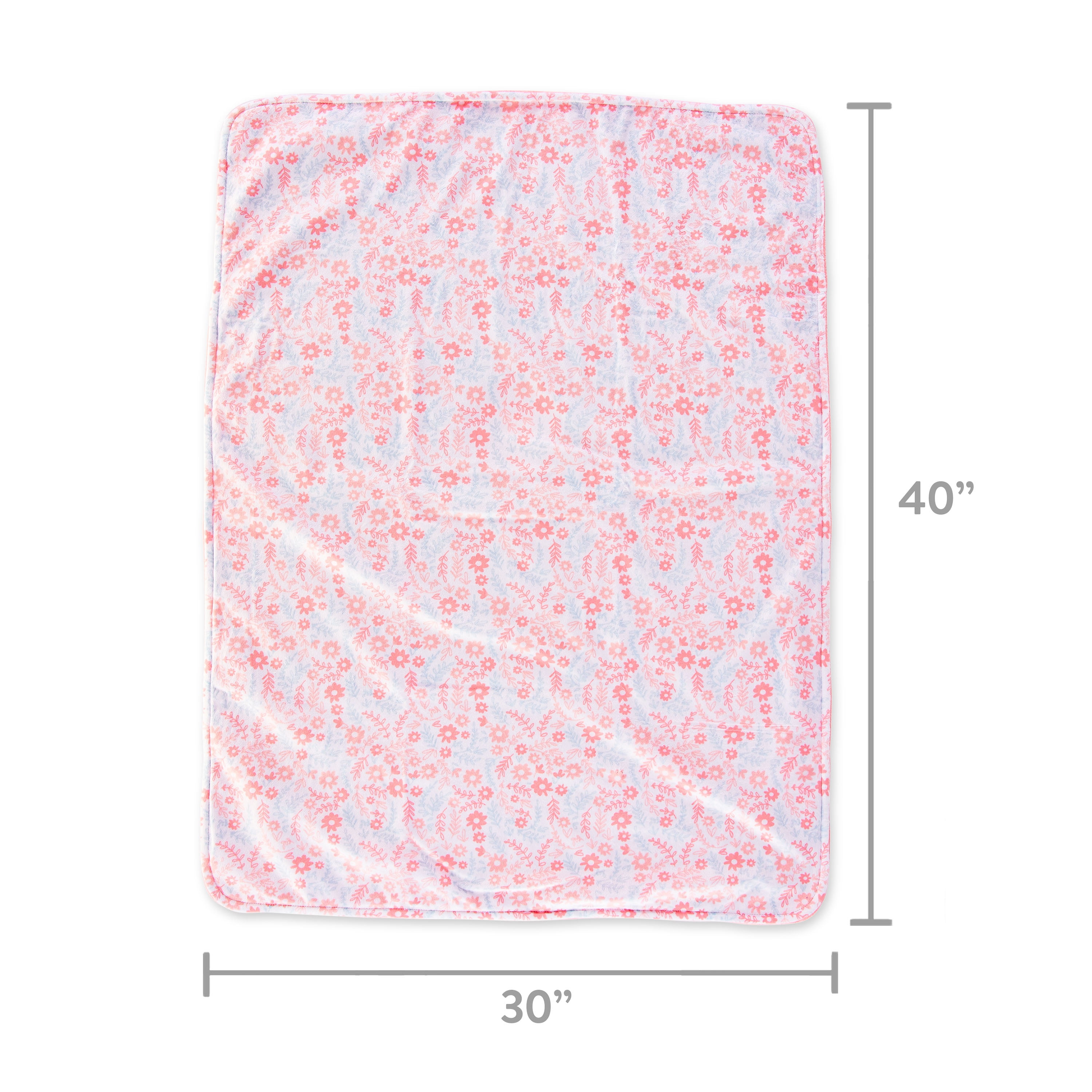 Parent's Choice Baby Girl Premium Ultra Soft Plush Floral Blanket, 30 in x 40 in