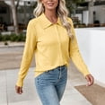 thumbnail image 5 of Taqqpue Women's Solid Color Knitted Cardigan Long Sleeve Button Collared Hoodless Casual Outwear Under 10, 5 of 8