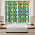 thumbnail image 2 of Ambesonne Abstract Kitchen Curtains, Floral Curvy Checked, 55"x39", Multicolor, 2 of 3