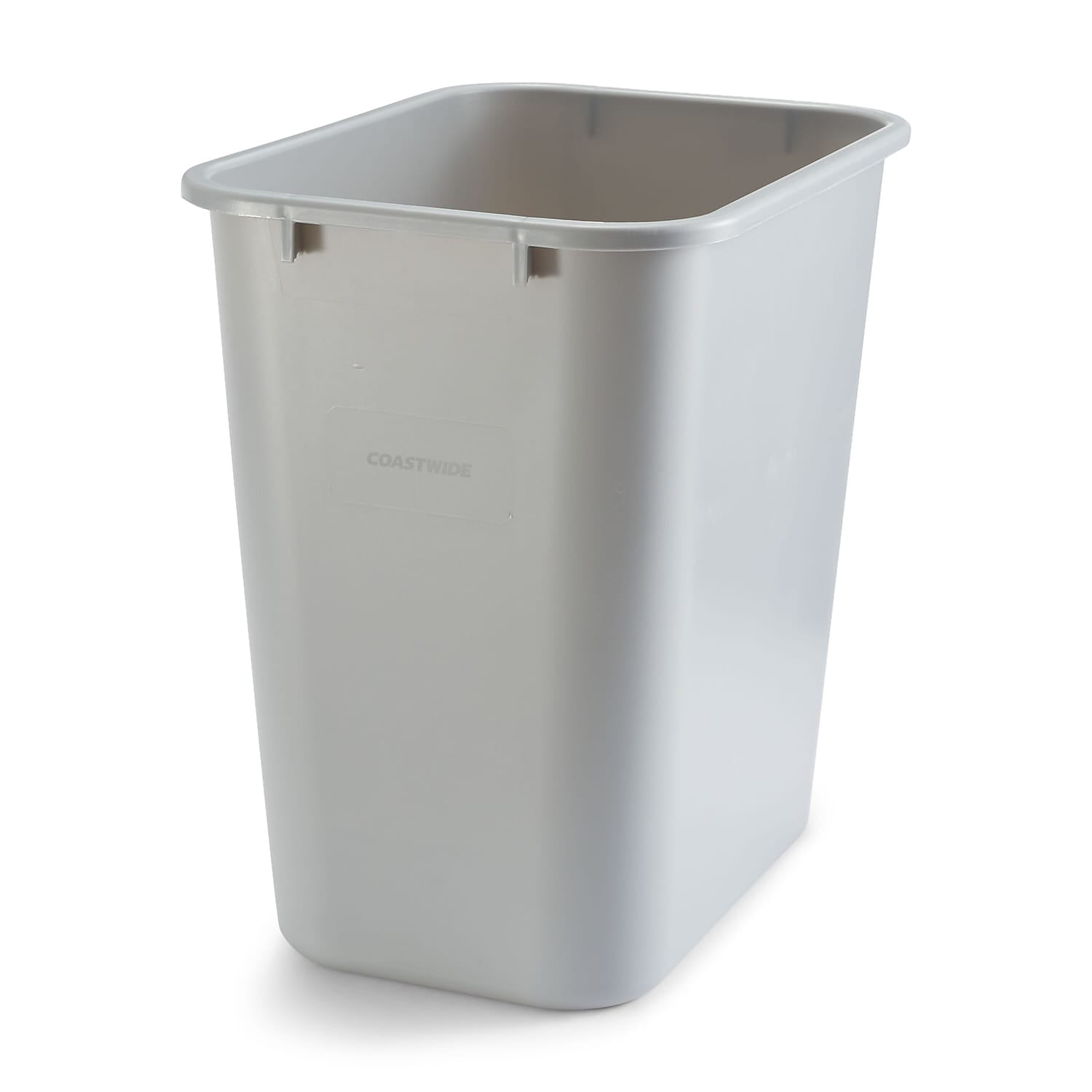 Indoor Trash Waste Dustbin Can Without Lid Gray Soft Molded Plastic 7 Gallon 