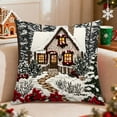 thumbnail image 5 of FastXmas 17.7x7.7" Christmas Style Pillow Covers Decoration,Santa Cottage Printing Pattern Pillow Case Ornament,Throw Pillow Cover for Sofa Couch, Indoor Outdoor Winter Xmas Holiday Party, 5 of 6