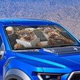 thumbnail image 4 of Xixirimido Car Windshield Sun Shade Foldable Sunshade Front Window Cover Sun Visor for Trucks SUVs Sedan Universal Car Interior Accessories, Highland Cattles, 4 of 8