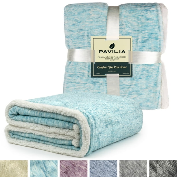 PAVILIA Melange Sherpa Fleece Blanket Twin Size | Super ...