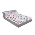 thumbnail image 3 of Pineapple Bedding Set with Sheet & Covers, Island Pineapple Tropic Fruit Pattern Stamped Minimal Backdrop Pop Art, Printed Bedroom Decor 2 Shams, 4 Sizes, Turquoise Coral White, by Ambesonne, 3 of 3