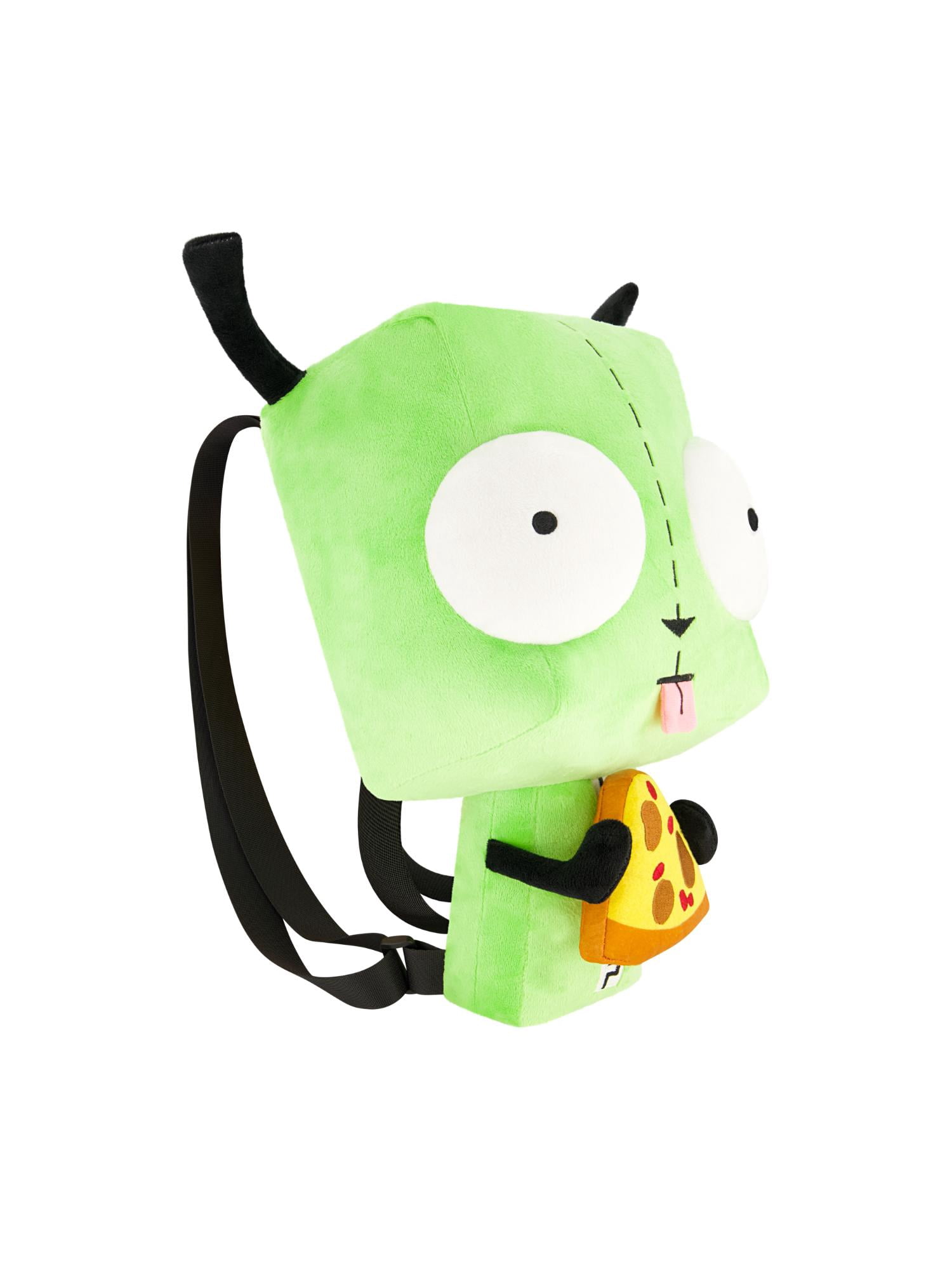 Invader Zim Mini Backpack, GIR Pizza Plush Small Travel Bag Purse for Men and Women, Green, 13 Inch