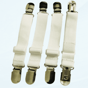 Adjustable Bed Sheet Straps Suspenders, Heavy Duty Elastic Sheets Band Holder, Pack of 4 Pcs