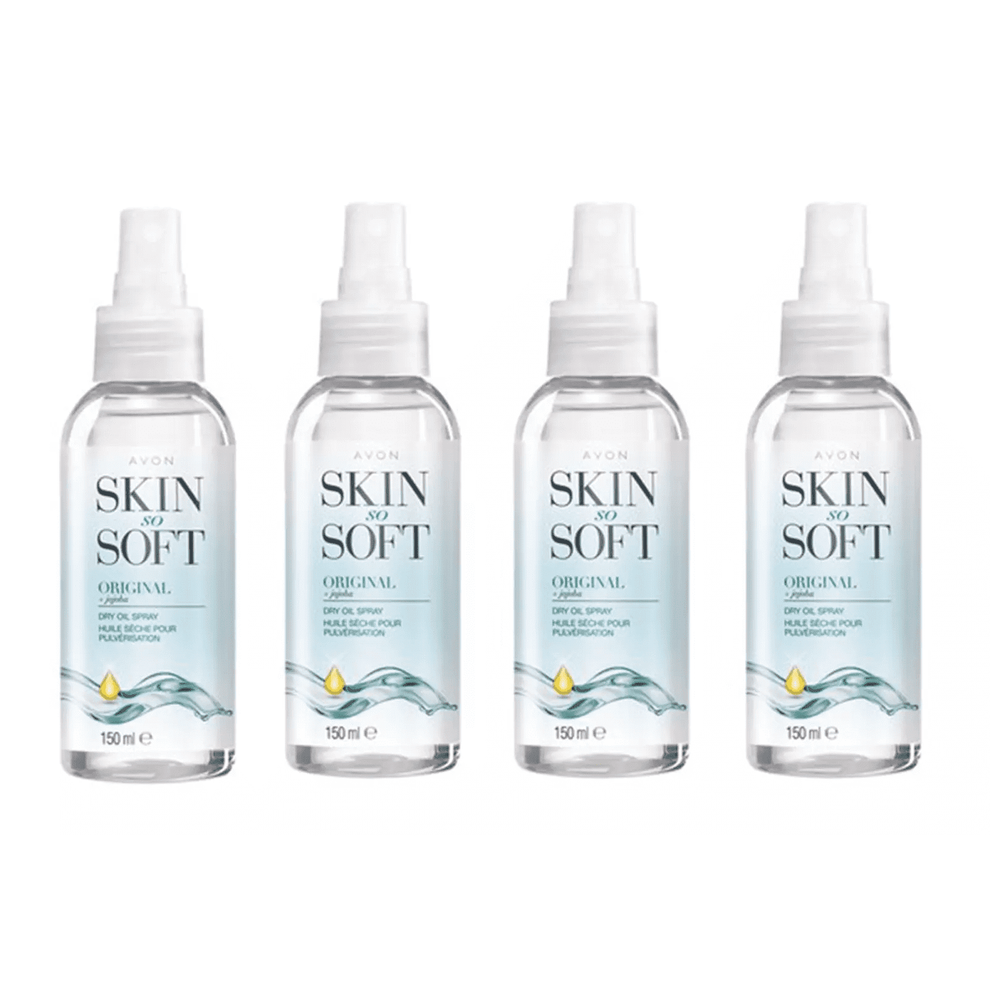 4 x Bottles Avon Skin So Soft Original Dry Oil Spray 5.07 fl oz / 150ml