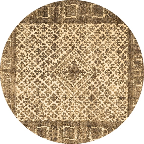Ahgly Company Indoor Round Persian Brown Traditional Area Rugs, 6' Round