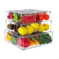thumbnail image 1 of TEAFIRST 10 Pack Refrigerator Organizer Bins,Stackable with Lids Clear Containers for Fruits Plastic, 1 of 7