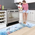 thumbnail image 2 of Ocean Kitchen Rugs Sets of 2, Marine Life Kitchen Mats Cushioned Anti Fatigue, Waterproof Nautical Kitchen Rugs Non Slip Washable, Sea Turtle Kitchen Floor Mat Blue, 17'''' x 47'''' + 17'''' x 30'''', 2 of 5