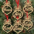 thumbnail image 3 of EUDIDV Xmas Decor Items 6Pcs Christmas Decorations Wooden Ornament Tree Hanging Tags Pendant Decor Holiday Hanging Decor, 3 of 6